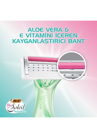 Bic Miss Soleil Sensitive Bundle Kadın Tıraş Bıçağı Seti 3'lü + Makyaj Çantası
