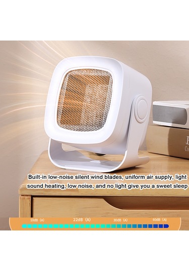 Yunboo Ev Isıtıcı Ptc Seramik 800w: Masaüstü/banyo Uyumlu, Hızlı Isı, 45 Yükseklik Ayarı, Otomatik Kapanma, Beyaz Eu Plug