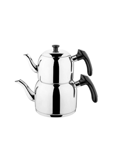 Özkent K-390 Vista Mini Boy Sade Çaydanlık Siyah Gri