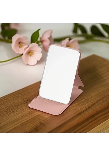 Gateesat Siyah Mini Katlanır Cep Aynası, Ultra İnce Portatif Makyaj Aynası Siyah