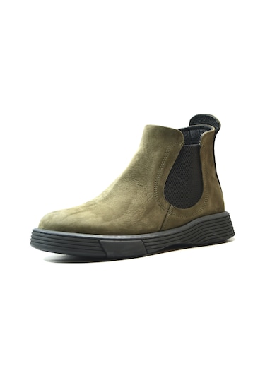 Onlo Ayakkabı Er.223 Deri Nubuk Haki Erkek Casual Bot