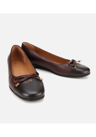 Hotiç Kadın Deri Kahverengi Fiyonk Detaylı Babet 01ayh313540a484 Kahverengi