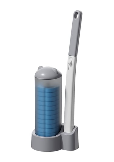 Banyo Temizliği İçin Tek Kullanımlık Tuvalet Fırçası Temizleme Kiti Beyaz Ve Gri