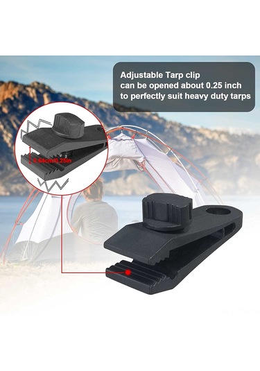 Tenfowee Güçlü Kilitleme Kancaları Ve D Kilitleri - Çadır, Perde, Örtü Sabitleyici Aparatları 12 Adet Siyah