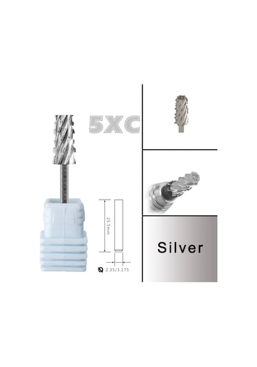 Rolinstar 6.6 Büyük Trapez Konik Namlu Altın Gümüş Tungsten Çelik Karbür Freze Kesicisi Tırnak Matkap Ucu Manikür Pedikür Kırmızı Renk