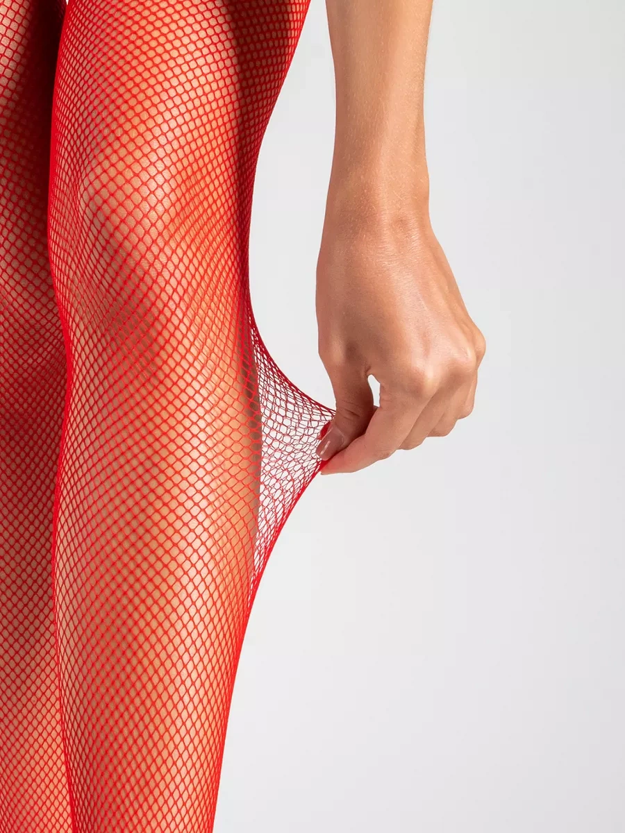 Calzeamo Kırmızı İnce Ağ Desenli Çoraplar 115233888 Kırmızı