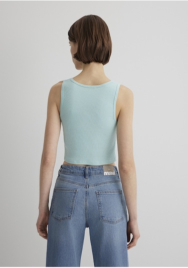 Mavi - Yeşil Crop Basic Atlet 1613071-71731 Yeşil