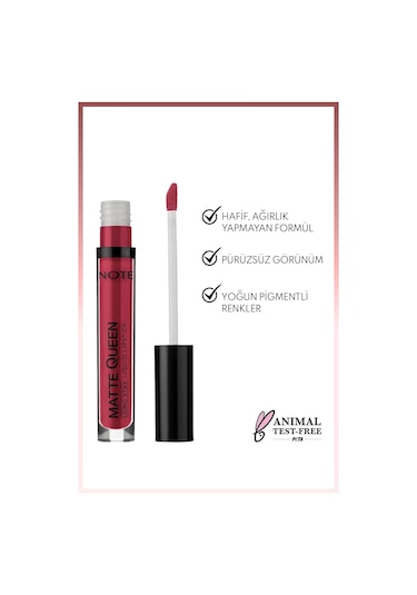 Note Cosmetique Matte Queen Lipstick Kalıcı Mat Likit Ruj - 14 Bold Berry - Kırmızı