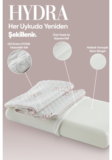 Visko Güzellik Yastığı - Ortopedik Cilt Bakım Yastığı - Beauty Kolajen Ortopedik Visko Yastık Beyaz