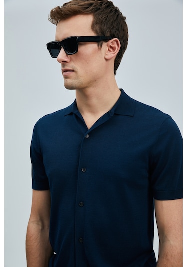 Lufian Hector Erkek Modal Karışımlı Kazak Lacivert Lacivert 111090132100200 Lacivert