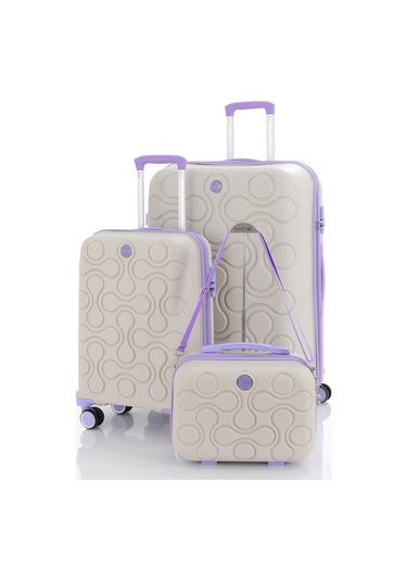 Mçs Polipropilen 3lü Valiz Seti Büyük & Kabin & Makyaj V376 S23sy1000053-set 10729 3'lü Set Çok Renkli