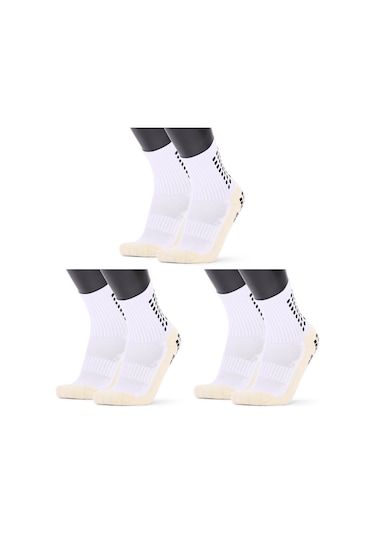 Neevoyu Erkek Spor Çorapları - Kaymayan, Nefes Alabilir, Ter Emici Futbol Basketbol Koşu Çorapları 1/3 Çift Beyaz