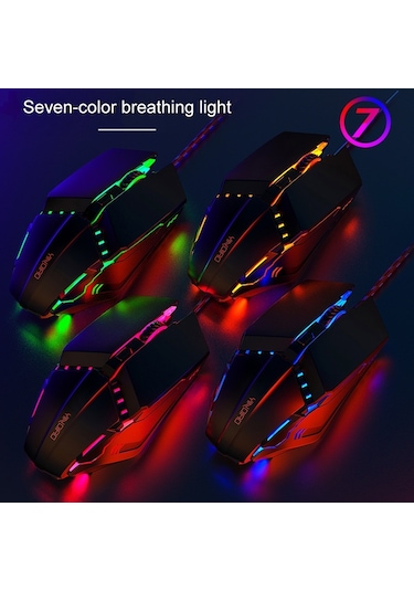 Yındıao 6 Tuşlu Oyun Ofisi Usb Mekanik Kablolu Fare Siyah Diğer