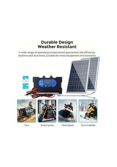 Fastbuy Dream011 2x 60a Güneş Panel Şarj Kiti, Usb Şarj Cihazı, Kamp & Araç Şarj