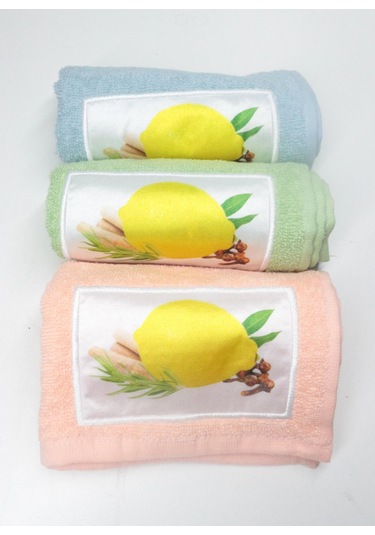 3'lü Limon Nakışlı Mutfak Havlusu Ve Kurulama Bezi %100 Pamuklu