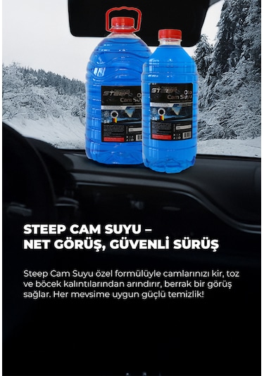 Steep Oto Cam Suyu -20 Derece Antifriz İçerikli 5 Lt 2 Adet