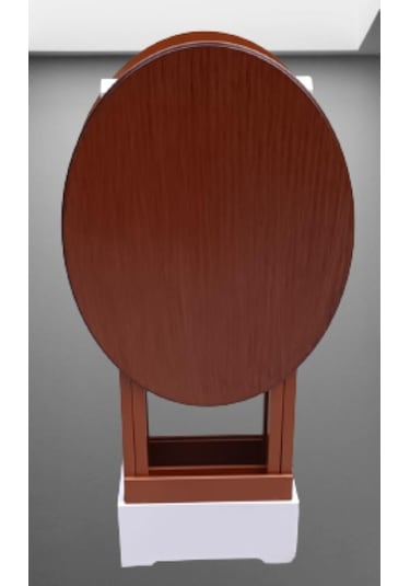 Çanta Zigon Sehpa Oval Model İkili Takım Ahşap Mdf Ceviz Renk Uyumu El Yapımı