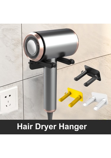 Hfambition Banyo Fön Makinesi Tutucu - Delme Yok Taşınabilir - Otel/ev/butik Evler İçin Beyaz Dolap Beyaz