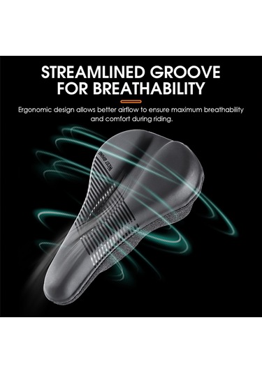 Moveevo Dağ Bisikleti Yumuşak Jilet Kılıfı - Pu Deri + Silikon + Hafıza Köpük, Kalın, Konforlu Sürüş Ekipleri Siyah