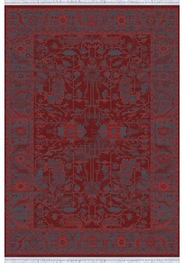 Bordo Yöresel Dokuma Pamuk Tabanlı Kaymaz Kilim Klm350