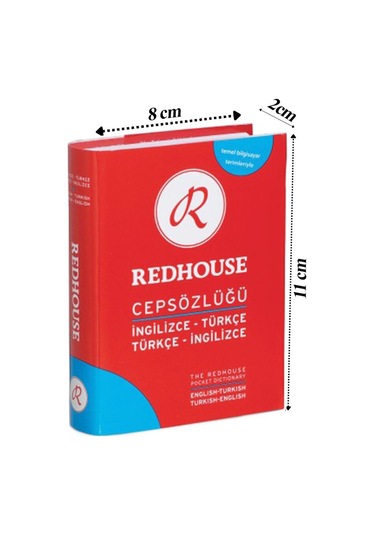 Redhouse Türkçe İngilizce Cep Sözlüğü Mavi 493 Sayfa 1 Adet 22.000 Kelime Hazneli Red House İngilizce Sözlük Mini Boy Cep