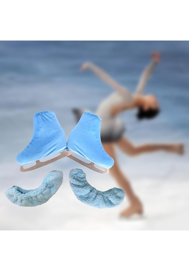 Suntek Buz Pateni Bıçak Kapakları Artistik Patinaj Bot L Mavi