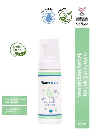 Baby Icon Organik Vegan Yenidoğan Köpük Şampuan