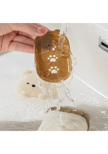 Oldfriend Pembe Sevimli Ayı Sabunluğı Yumuşak Astarlı Su Geçirmez Seyahat Saklama Kutusu pembe