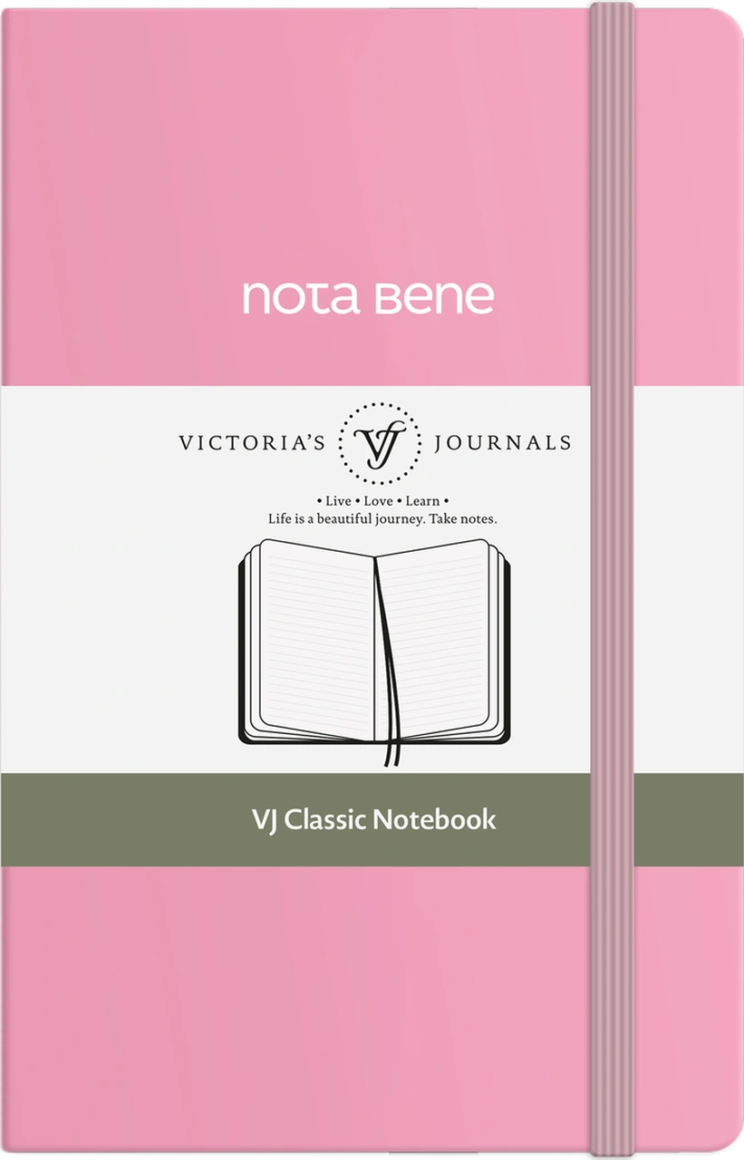Nota Bene Classic Sert Kapak Defter, 9x14 Cm, Çizgili Pembe