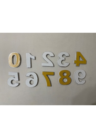 8 Sekiz Numara Yapışkanlı Daire Bina Villa Kapı Numarası Krom Crom 4 Cmx5cm No:8 Plastik
