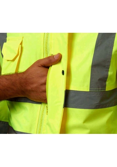 Junıor Jn1003 Xl 5+1 İçi Çıkmalı Oxford Fosforlu Parka Lacivert-Sarı