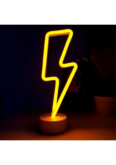 Neon Işıklı Şimşek Lamba Usb Ve Pilli 3 Renkli Usb Fişi