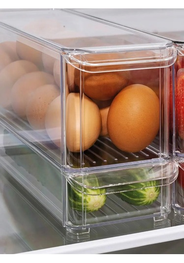 Idea Buzdolabında Saklama Kabı Şeffaf 2'li 19900615 Beyaz
