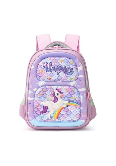 Sevimli Karikatür Büyük Kapasiteli Aşınmaya Dayanıklı Okul Çantası Mn56da Açık Mor