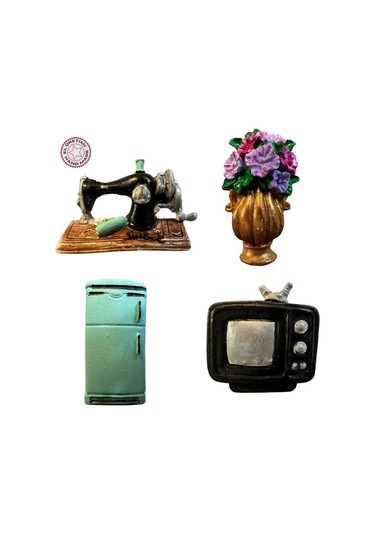 Uretti - Pınar 2572 9953 El Yapımı 4'lü Tematik Minyatür Eşyalar Magnet