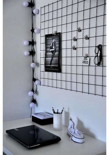 Metal Fotoğraf Askısı Tel Pano Notluk Siyah 50X70 Catchme