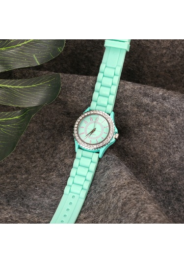 Padalink Kadınlar İçin Klasik Kuvars Saat, Silikon Kordon, Hafif Ve Rahat, Gündelik Su Geçirmez, İmleçli, Pembe Rengi Moda Kol Saati Rose