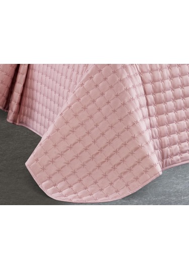 Yıldız Çift Kişilik Kapitoneli Yatak Örtüsü Pudra (447900888) Pudra