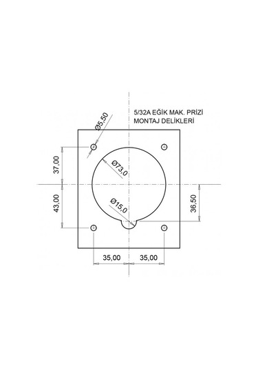 Bemis Cee Norm 5x32a 380v Ip44 45 Derece Eğik Makina Prizi
