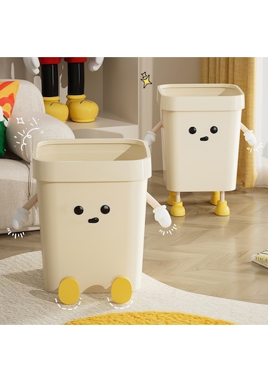Sones Sevimli Kare Çöp Kutusu Ev Oturma Odası Banyo Çöp Kutusu, Stil: 7l Ayaklı Beyaz Diğer