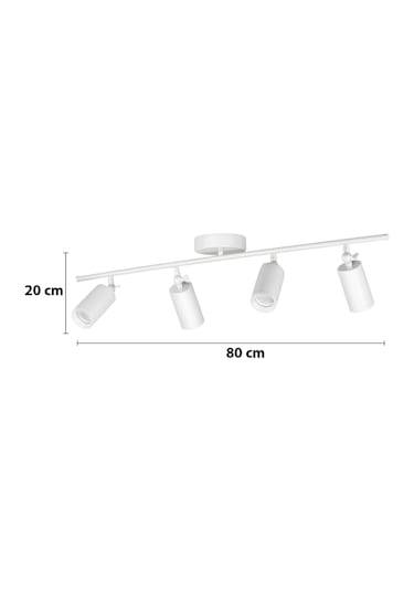 Spoti 4'lü Beyaz Renk Beyaz Işık Modern Tasarım Salon - Mutfak - Banyo Spot Ledli Sıralı Avize Beyaz