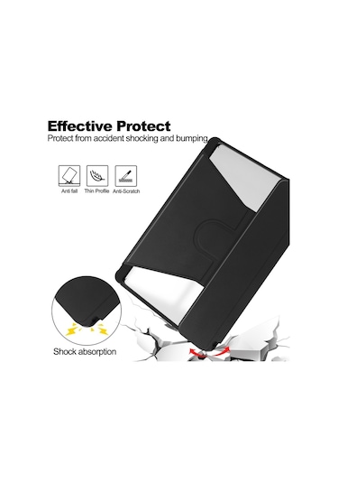 Samsung Galaxy Uyumlu Sekmesi İçin A9+ 360 Rotasyon Klavye İle Şeffaf Akıllı Deri Kılıf