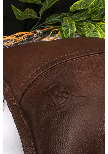 Premium Dekoratif Deri Kahverengi Kırlent Kılıfı/ev Ve Ofis Için Gerçek Deri 45x45cm Kırlent Kılıfı Kahverengi