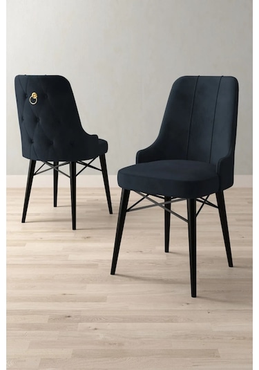 Mitra Serisi, 6 Adet Antrasit Mutfak Sandalyesi, Siyah Gürgen Ayak, 1. Sınıf Babyface Kumaş