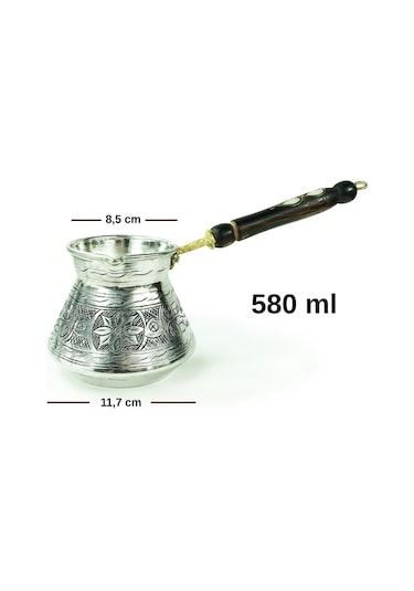 Shark Anatolia Külhan Bakır Cezve 580 ML Gümüş