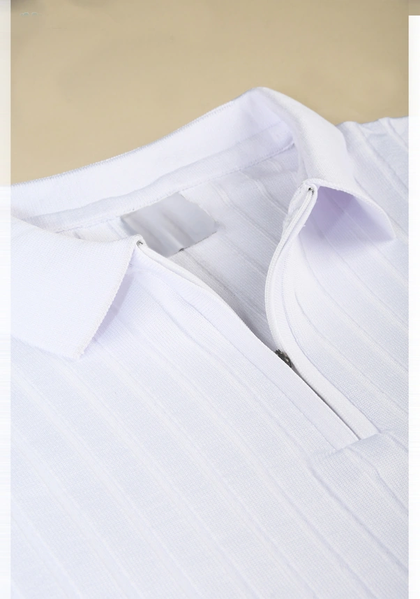 Deepsea Erkek Beyaz Slim Fit Polo Yaka Triko Kazak - Yumuşak Dokulu Esnek Ve Şık Görünüm 2605305 Beyaz