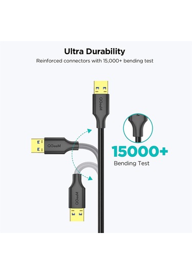 Qgeem QG-CVQ21 USB 3.0 Adaptör Uzatma Kablosu 1 Metre