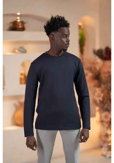 Paul Martin Modal Esnek Kumaş Regular Fit Mevsimlik Sweatshirt Lacivert