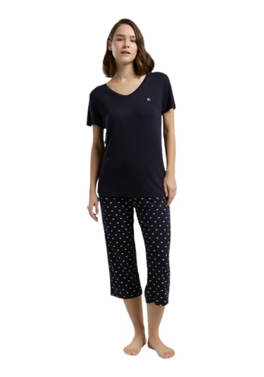 Arnetta Kadın Lacivert Kısa Kol Pijama Takım 3225 Lacivert