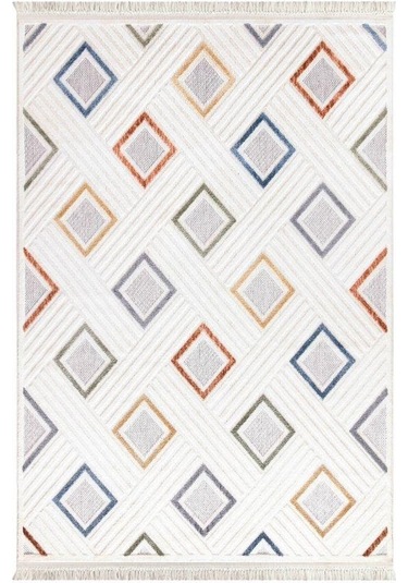 Vivaldi İndia 3016 Renkli İskandinav Serisi Salon Oturma Yatak Odası Halısı Çok Renkli